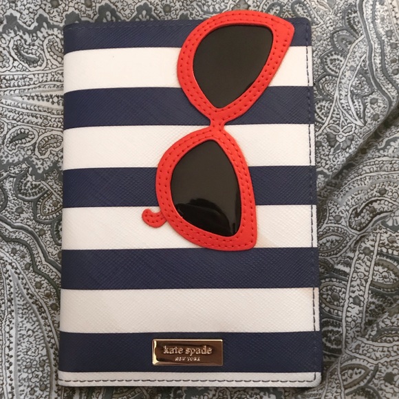 kate spade Accessories - Kate Spade Striped Glasses Passport Holder NWOT